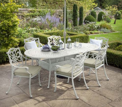 Cast aluminium discount garden dining set